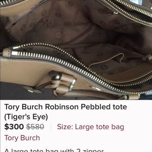 Tory Burch Robinson Pebbled Tote (tiger eyes)